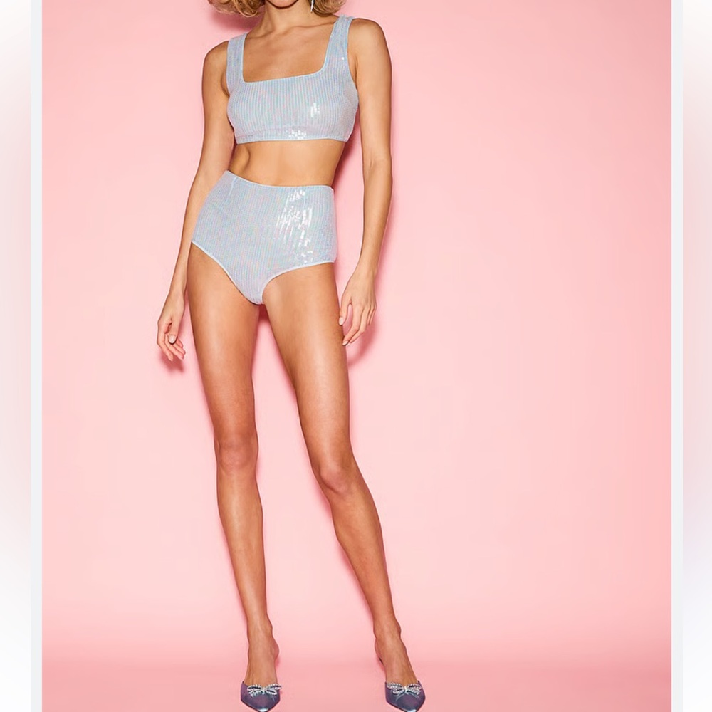 Victoria's Secret Light Blue Sequin Two-Piece Set